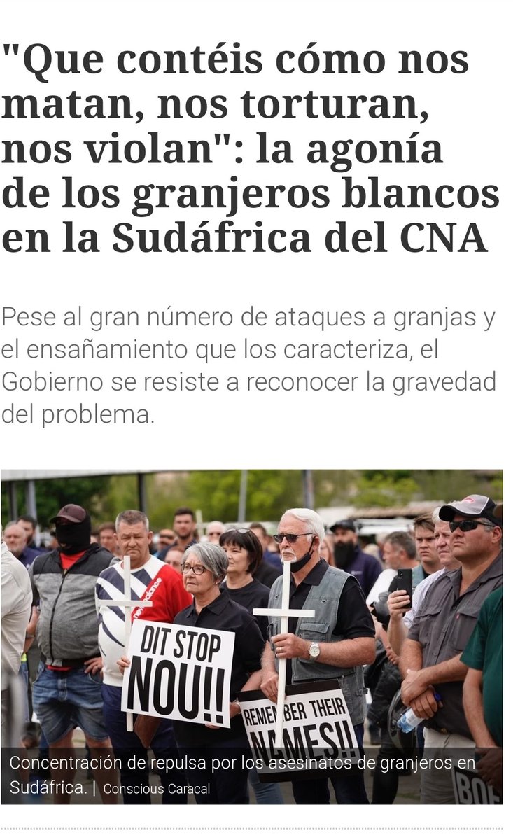 Sujiel1's tweet photo. Los blancos en Sudáfrica son menos del 8% de la población. Son ya 600 los granjeros blancos asesinados y por cierto al estilo Hamás: con ensañamiento y crueldad.
ESTO SI ES UN GENOCIDIO MALDITA ESCORIA DE LA ONU https://t.co/eyOBIsYIRD