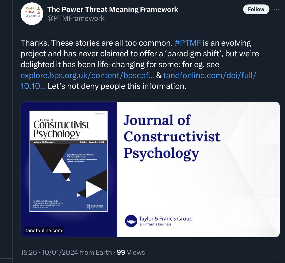 NMacFa's tweet image. 1/2 Gosh, Lucy Johnstone now claiming that the #PTMFramework was never intended to be a ‘paradigm shift’.

So am I misremembering her deleted statements about this?

Luckily, some evidence has survived the airbrush of history…