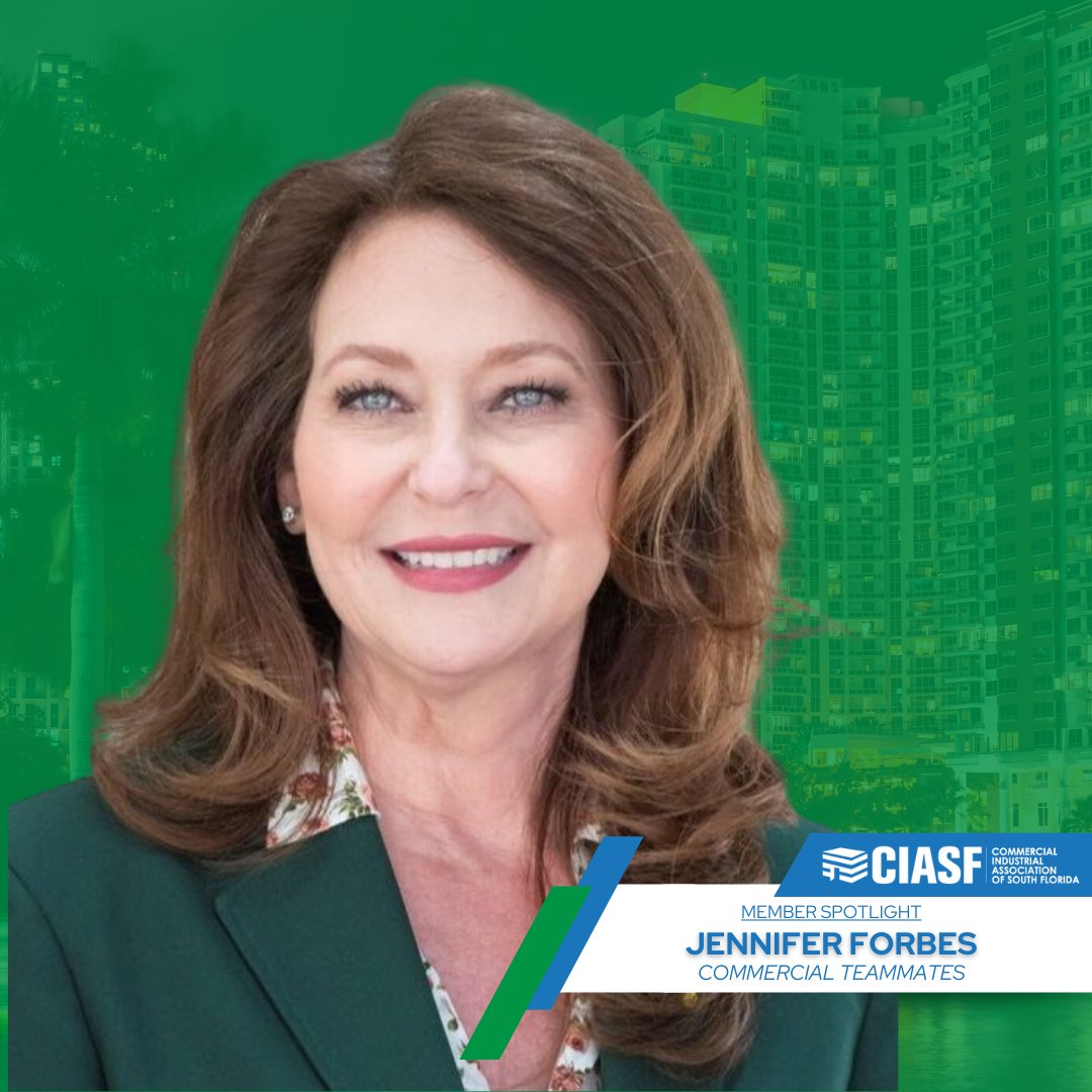 CIASF's tweet photo. CIASF Member Spotlight ✨️ 

Jennifer M. Forbes is the founder and broker/owner of Commercial TeamMates, Inc. in Miami. 
She founded Commercial TeamMates in 2007 as broker/owner providing brokerage and advisory services to owners and users of commercial real estate. https://t.co/segVvNqHJm