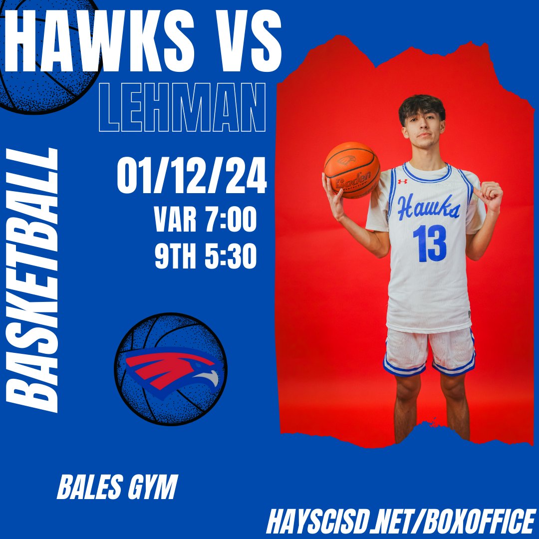 Jack C Hays High School Athletics (@gohayshawks) on Twitter photo Hays Basketball face Lehman tomorrow! Girls travel to Lehman and Boys are here at home! Come cheer on your Hawks! <a href="/Hays_Hawks/">Hays High School</a> <a href="/lady_hays/">Hays Hawk Basketball</a> @HaysHSmensbball <a href="/HaysHawksABC/">Hays HS Athletic Booster Club (HABC)</a> Hays Basketball face Lehman tomorrow! Girls travel to Lehman and Boys are here at home! Come cheer on your Hawks! <a href="/Hays_Hawks/">Hays High School</a> <a href="/lady_hays/">Hays Hawk Basketball</a> @HaysHSmensbball <a href="/HaysHawksABC/">Hays HS Athletic Booster Club (HABC)</a>