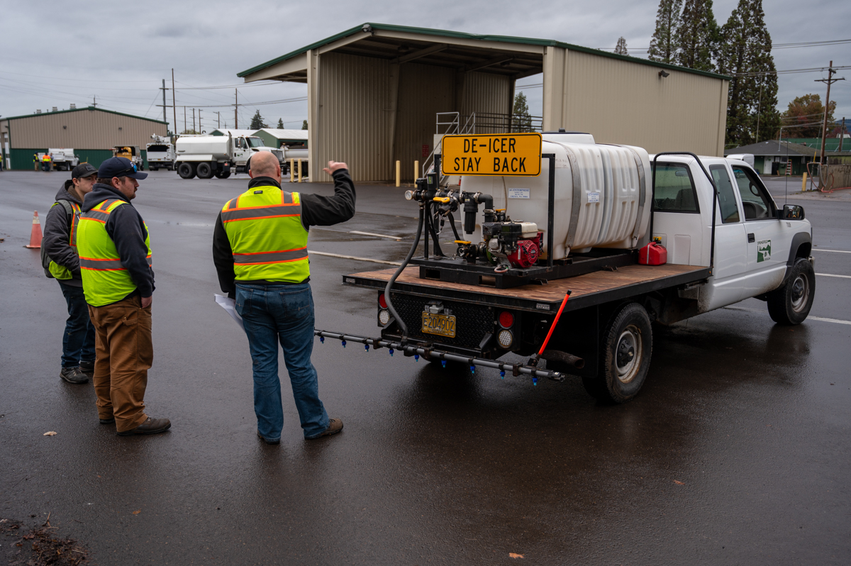 The weather forecast seems to be a moving target, but the Operations Division of Development and Public Works is ready to hit the mark no matter what comes our way. Preparations have been made, including equipping sanders, sharpening chainsaws, and conducting winter weather