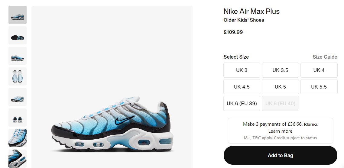 more_sneakers's tweet photo. AD : Late drop on Nike EU
The Nike Air Max Plus GS 'Baltic Blue'
FR:https://t.co/upGQO99qQg
UK:https://t.co/GE1xLJEBTK
DE:https://t.co/NyceZhhi8D
NL:https://t.co/RnmwmPg43o
ES:https://t.co/rWbIGHUKmu
IT:https://t.co/V1AZukKjVp
BE:https://t.co/hZ4nCeim84

Sold out on Footlocker EU https://t.co/7c6geUGYi5