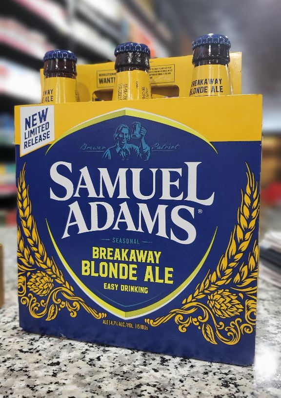 Breakaway Blonde Ale: Light cereal &amp; biscuit notes team up with touches of tangerine to give Breakaway Blonde a balanced complexity. LIMITED RELEASE @samueladamsbeer

#beerworld #beer #beerlover  #alchoholic #blondeale #limitedrelease #cigars #newyork #hudsonvalley  #shoplocal