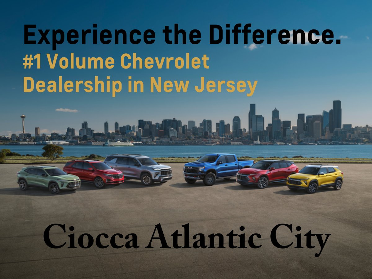 CioccaAC's tweet photo. Ciocca #AtlanticCity is thrilled to announce that we've secured the top spot as the #1 volume #Chevrolet dealership in NJ, and we're also #1 in total sales for General Motors in NJ! Thank you to our incredible community for making us your trusted destination! #cioccaonsocial https://t.co/CM9VVidVId