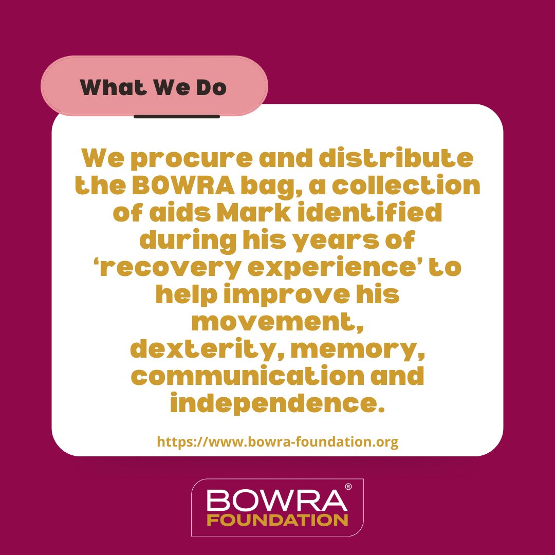 The BOWRA bag is an accessible rucksack with handy tools to support people living with brain injury and stroke in their early rehabilitation stages. Find out more on our website bowra-foundation.org #Bowrabag #charity #strokesurvivor #bowrafoundation #whatsinsidematters