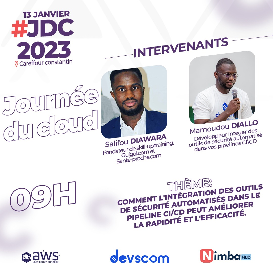 HubNimba's tweet photo. 🚀 Programme de la Journée du Cloud AWS 🚀
Nous sommes ravis de partager avec vous l'agenda détaillé de notre Journée du Cloud qui aura lieu ce Samedi 13 Janvier 2024.
Préparez-vous pour une journée riche en connaissances et en innovations avec des sessions thématiques https://t.co/LVZavY6CRE