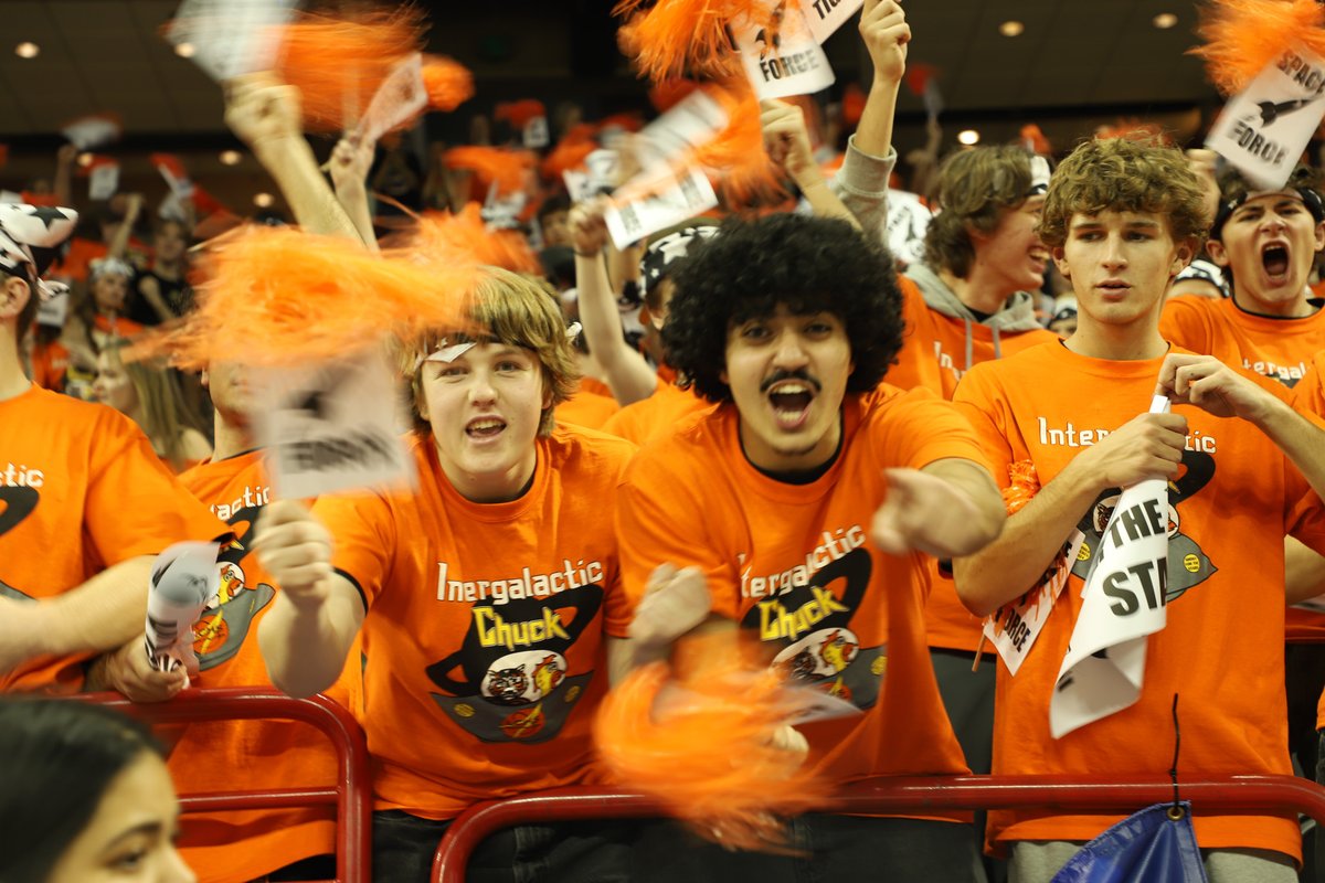 spokaneschools's tweet photo. Chuck, the famed rubber chicken, flew back to #FerrisHS last night after a multi-year stay at #LewisAndClarkHS when the Saxons won the annual spirit competition at Spokane Arena.
The Saxons also won both of the night’s basketball games, with the Ferris girls besting the Tigers 67-63 in overtime, and Ferris boys winning 49-48.
Ferris’ theme, Revive Chuck, drew inspiration from firefighters and emergency services. LC reached for the stars with an outer space theme: Intergalactic Chuck.
Great work, students, athletes, staff, coaches, and fans! We love the energy and creativity you all bring to #RubberChicken every year! #SPSPromise