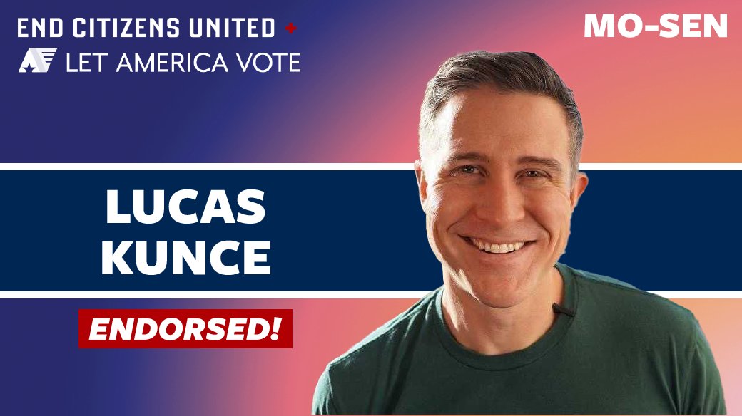 I'm proud to be endorsed by @StopBigMoney + @LetAmericaVote. #MOSen Missourians deserve a warrior for working families in the US Senate—not a corrupt politician bought off by the same billionaires and big corporations who've stripped our state for parts. And I'm ready to serve.