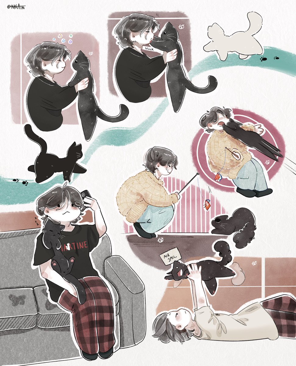 nkcatmi's tweet photo. Yoongi as a cat owner🐈‍⬛ pt.4

#yoongi #yoongifanart
#suga #btsfanart https://t.co/kZ49unfenb