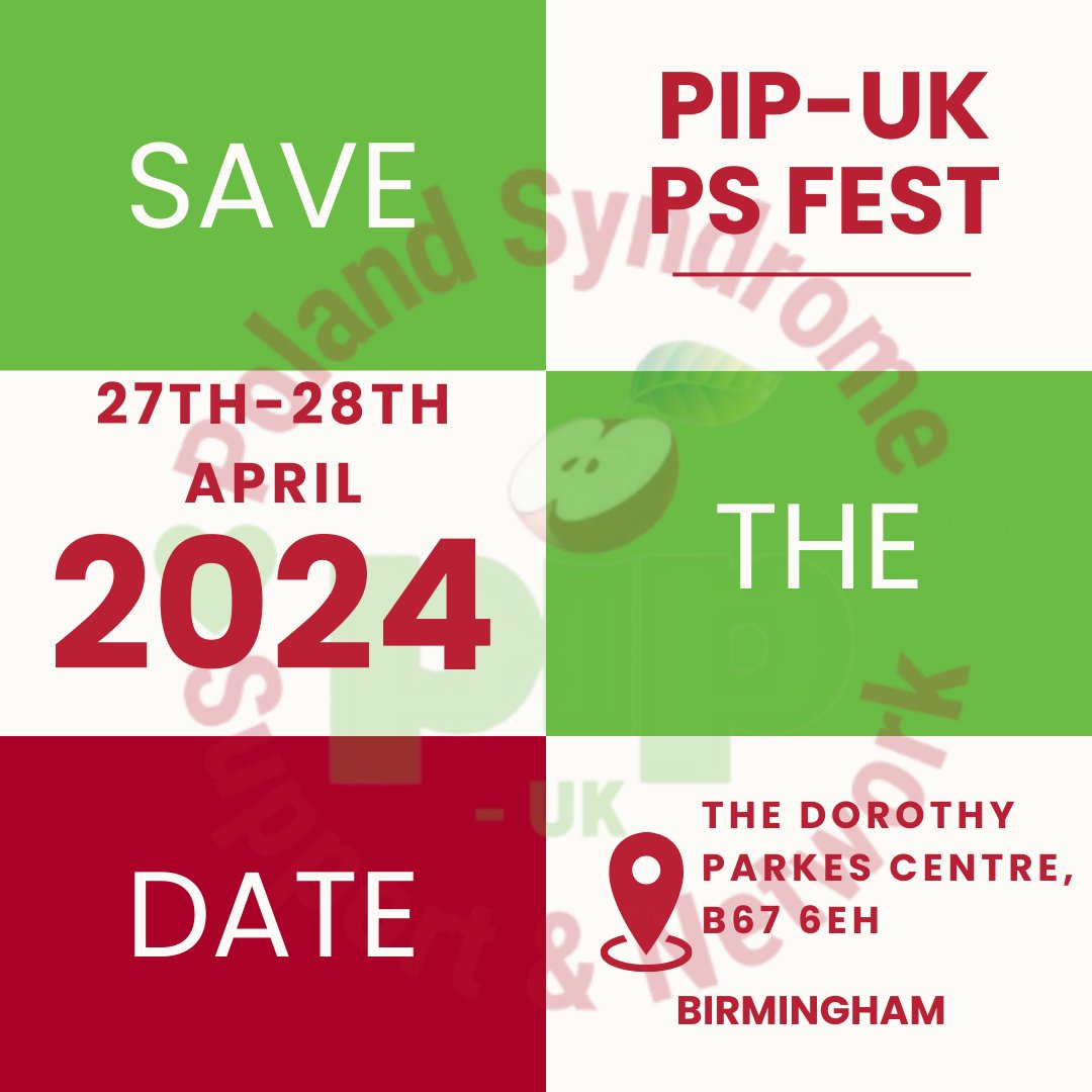 Save the Date - 27-28th April 2024
We would love to see as many people as possible for this special event to bring the community together in 2024

Please save the date. If you would like to help arranging or get involved in any way, please email paul@pip-uk.org.
#polandsyndrome