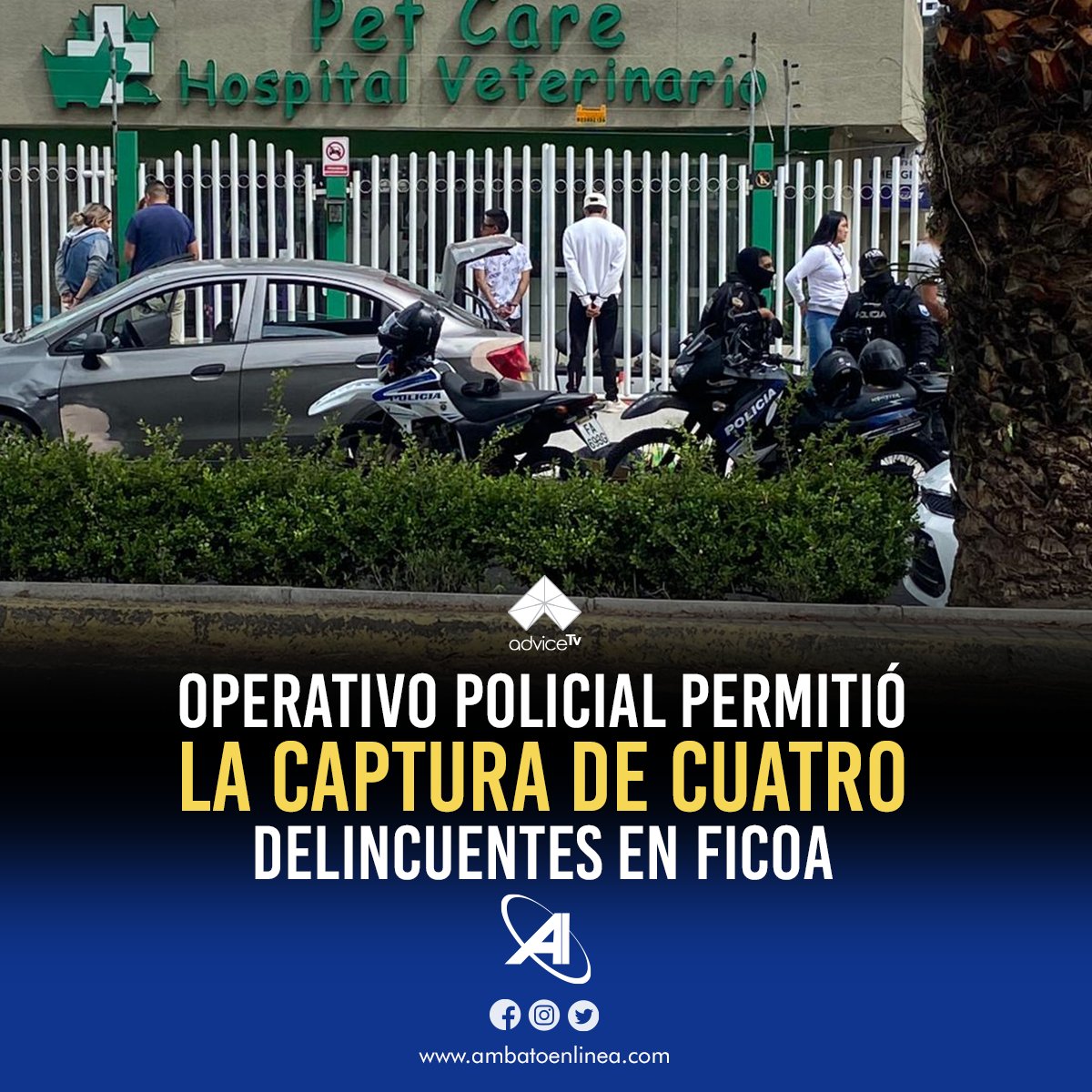 ambatoenlinea's tweet photo. #URGENTE | Cuatro individuos fueron capturados delinquiendo en Ficoa, al parecer estuvieron armados intentando ingresar a algunos domicilios del sector.
Al parecer serían de la Banda Terrorista "Los Lobos"
#ATENCION #EnRedes #AMBATO #FICOA https://t.co/JyGF3jwyQ9