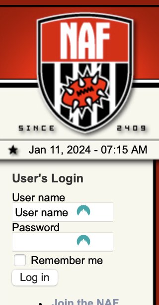You can now stay logged in to the NAF members website, check the "Remember me" box (if you use a password manager do this before selecting your username/password) and you will stay logged in on that browser for 28 days.