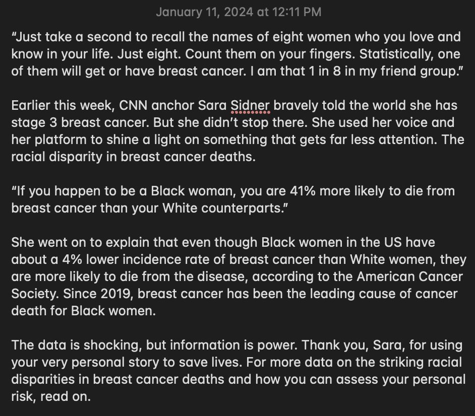 Thank you for sharing your story and for saving lives, @sarasidnerCNN. cnn.com/2024/01/09/hea…