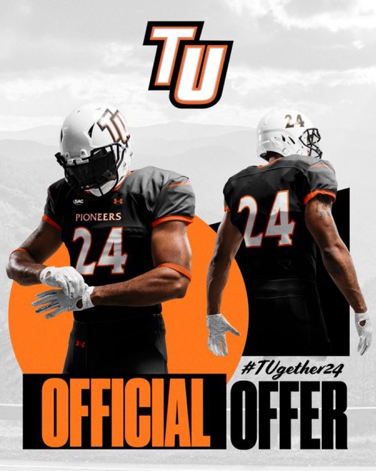 After a great conversation with @CoachDvorchik_ I am blessed to have received an offer from Tusculum University 🟠⚫️ @WPCatsFootball @CoachHoats @D_Benson17 .