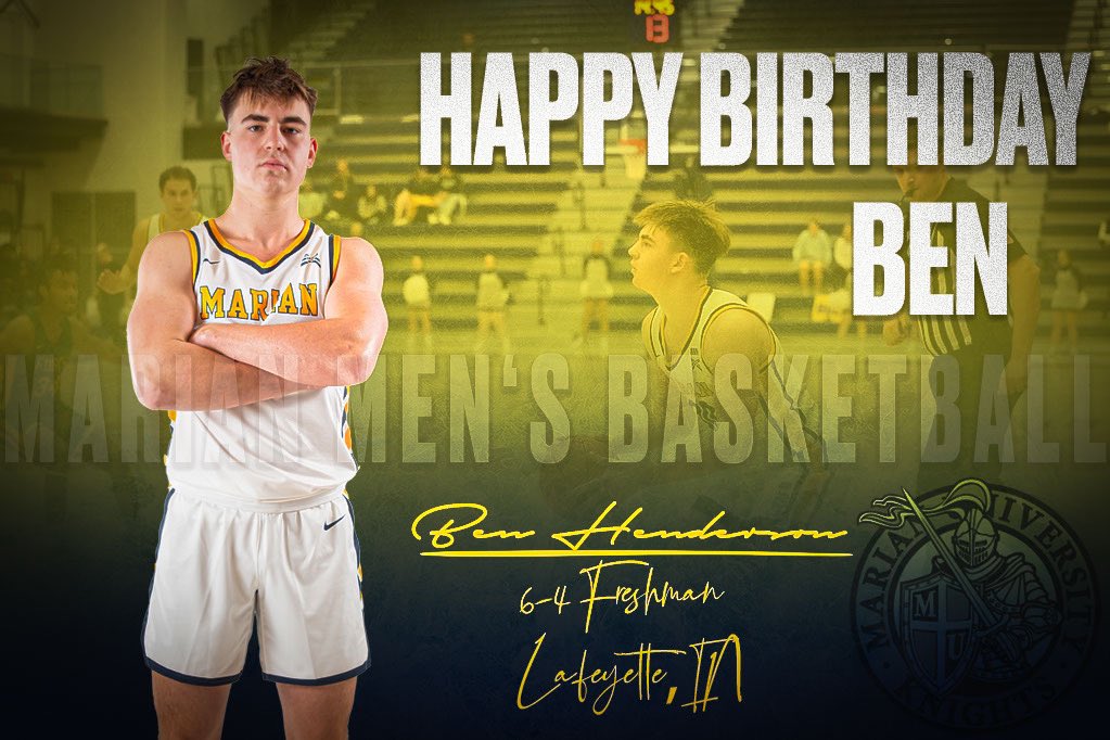 MarianMensBBall's tweet photo. Join us in wishing a Happy Birthday to Freshman Forward, Ben Henderson!
@ben_hendersson
#BeAKnight #TheKnightMovement https://t.co/qcNgkhmW7w