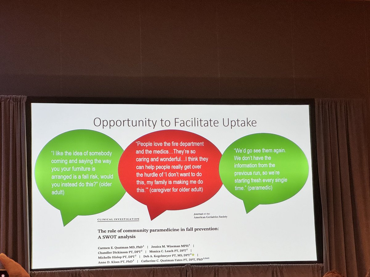 j_cyriously's tweet photo. An MD discussing #implementationscience, using gemba walks, identifying stakeholder meetings as important, and getting out in the community! And all in the name of #mobileintegratedhealth #EMS initiatives for fall prevention!? Be still my heart! @carmen_quatman #NAEMSP2024 https://t.co/ioQIy04N1N