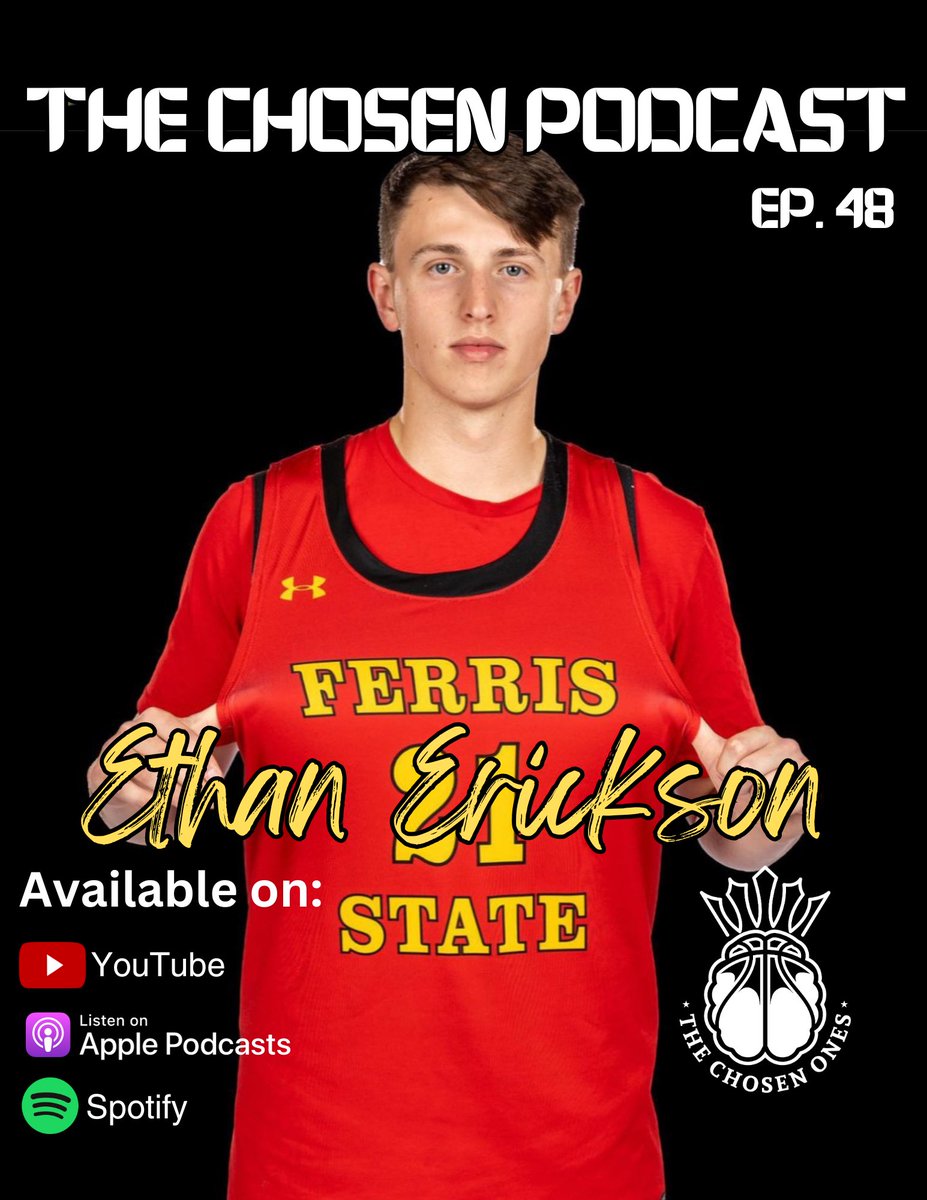 The Chosen Ones (@thechosenonesgr) on Twitter photo TCP, Episode 48 ft. <a href="/eazye2021/">Ethan Erickson</a> 🔥
Ethan Erickson joined us to talk about how his biggest adjustments to the college game and the college lifestyle. Now you can find Ethan playing for <a href="/FerrisMBBALL/">Ferris M Basketball</a> doing his thing!
thechosenonesgr.com/tcp TCP, Episode 48 ft. <a href="/eazye2021/">Ethan Erickson</a> 🔥
Ethan Erickson joined us to talk about how his biggest adjustments to the college game and the college lifestyle. Now you can find Ethan playing for <a href="/FerrisMBBALL/">Ferris M Basketball</a> doing his thing!
thechosenonesgr.com/tcp