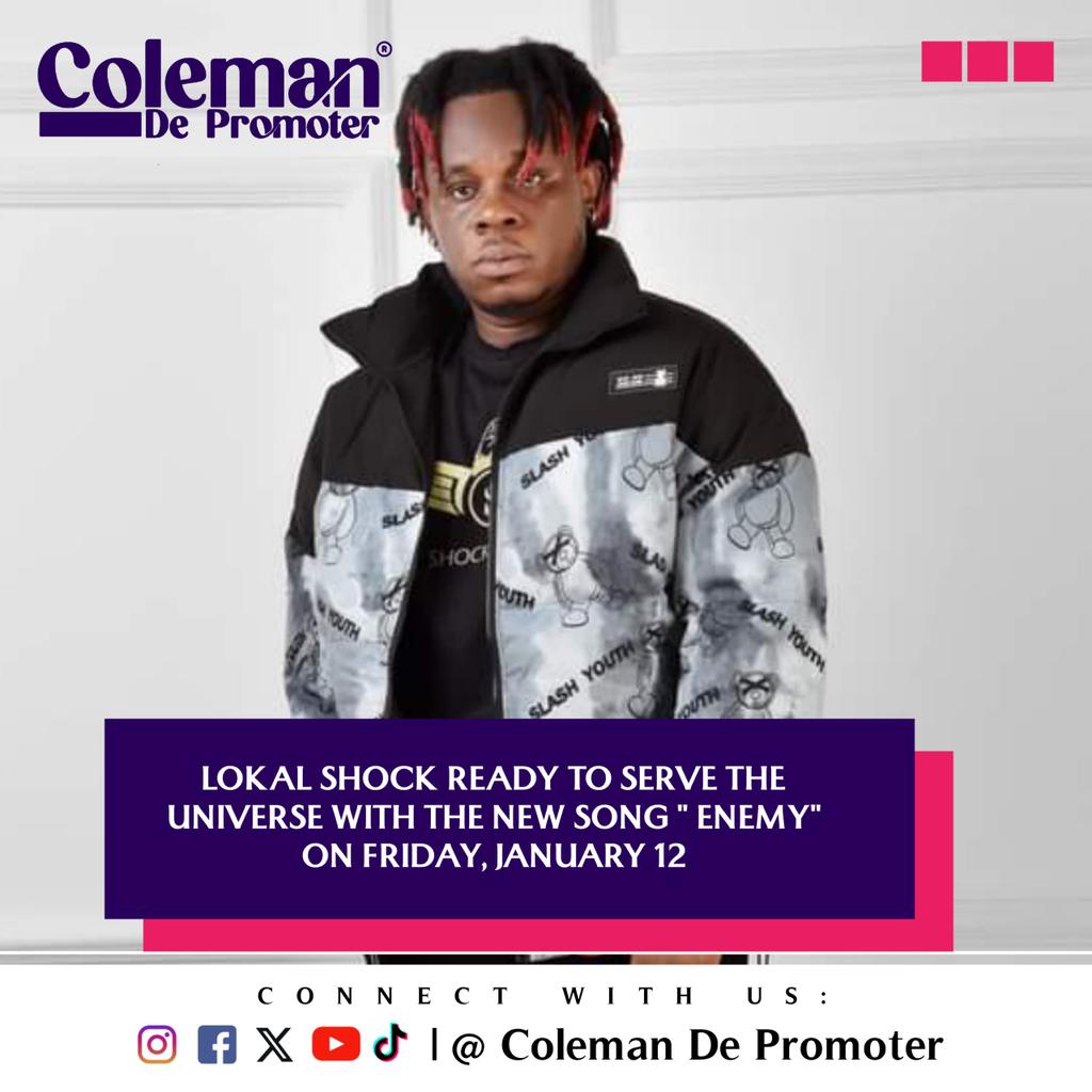 Coleman_De_Prom's tweet photo. Lokal Shock Ready To Serve The Universe With New Song "Enemy"

In a musical journey that transcends genres, Lokal Shock, the rising star in the Afrobeat scene, is set to release his first single of the year, titled "Enemy." This highly anticipated track. https://t.co/8pMhrcLMj6