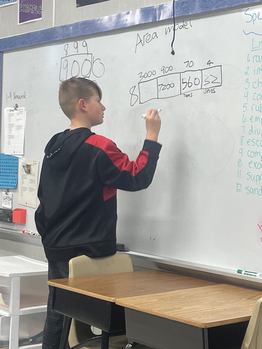Wow!! Check out Mrs. Postlewait’s student using the area model to solve a math problem! Great work!! ⁦<a href="/EthridgeES/">Ethridge Elementary</a>⁩