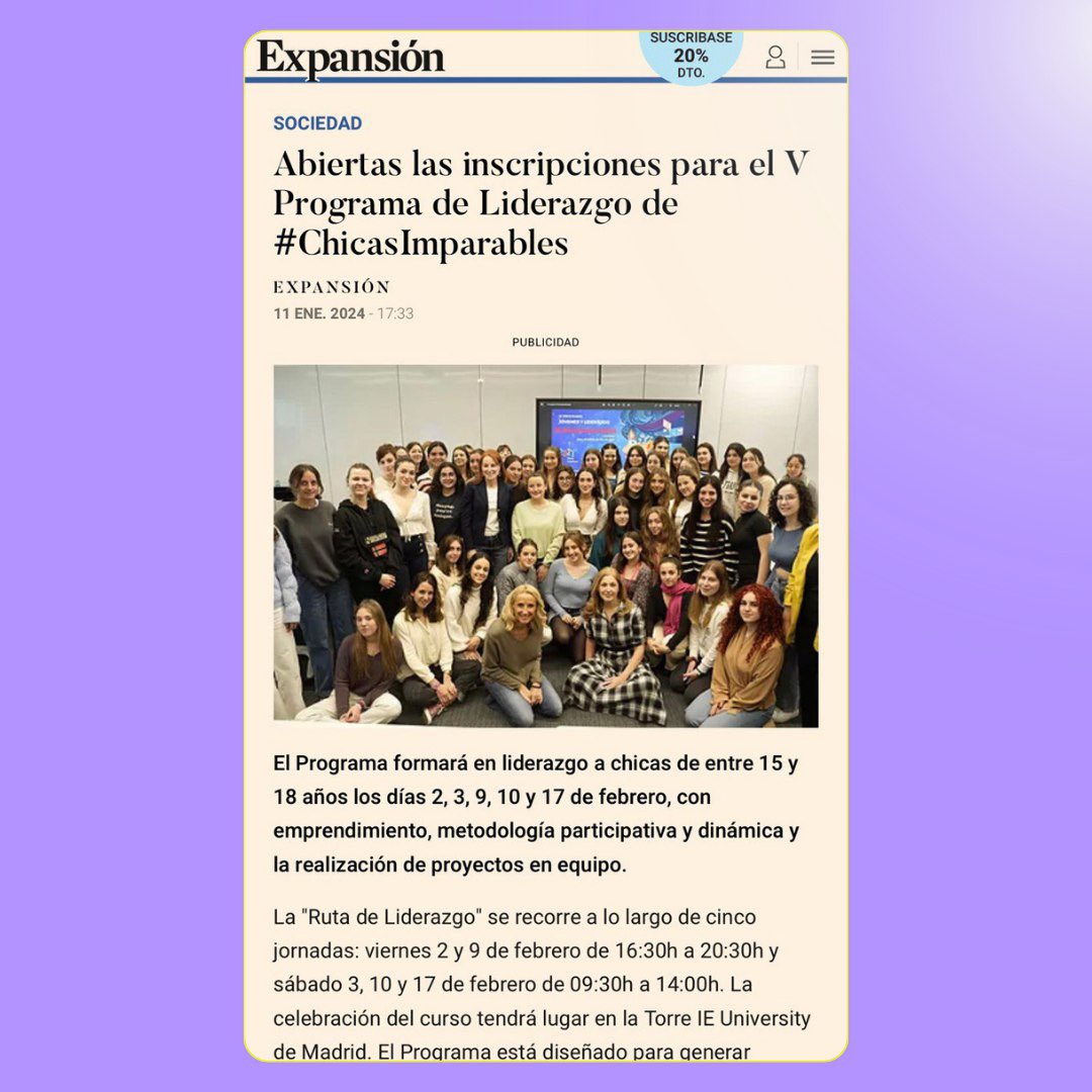 5050GL's tweet photo. 👀ESTAMOS EN PRENSA‼️

Gracias @unidadeditorial @elmundoes @yo_dona @expansioncom @telva por animar al #liderazgo de nuevas #ChicasImparables🤩

INSCRIPCIONES ABIERTAS👉🏼https://t.co/eH4FkIeymE

Junto a @CEOE_ES
@IEUniversity
@orange_es
@caixabank
@iberdrola
@AstraZenecaES
@MAPFRE https://t.co/PLElkFkCkJ