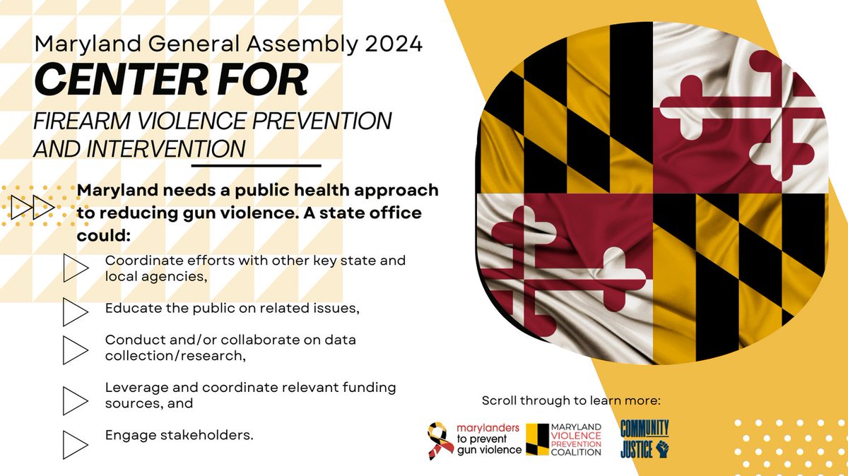 gunviolenceprev's tweet photo. 🔥 Exciting news! We're pushing for legislation to establish a Center for Firearm Violence Prevention and Intervention. Let's work together for safer communities! 💪✨ #FirearmPrevention #CommunitySafety #LegislationForChange #MDGA24 https://t.co/KIGAx0XnwI