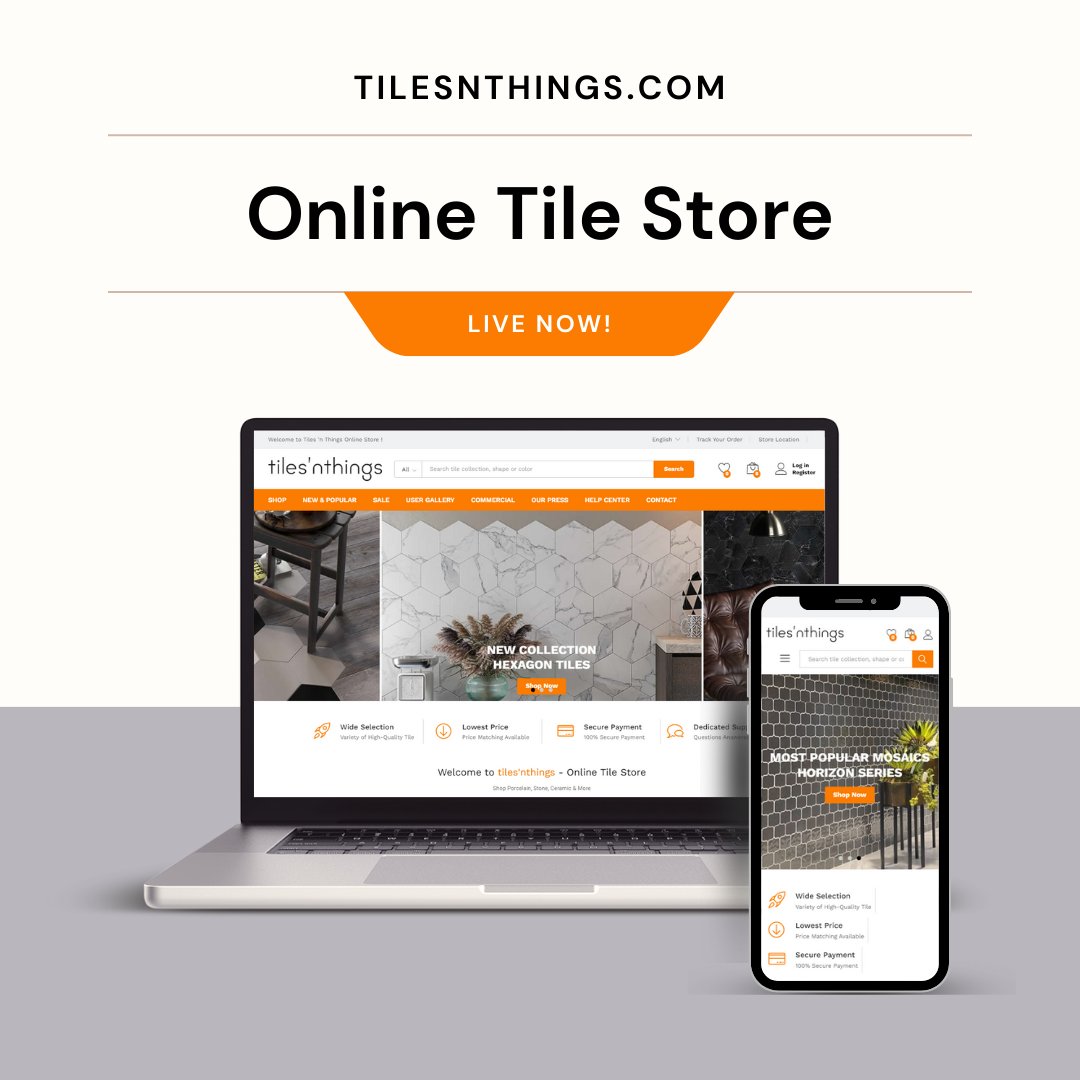 tilesnthings's tweet image. We're Live!🌟Dive into a world of tiles and mosaics at tilesnthings.com. Your dream spaces await – shop online now! 💻✨
#tilesnthingslaunch #shoponline #tilerevolution