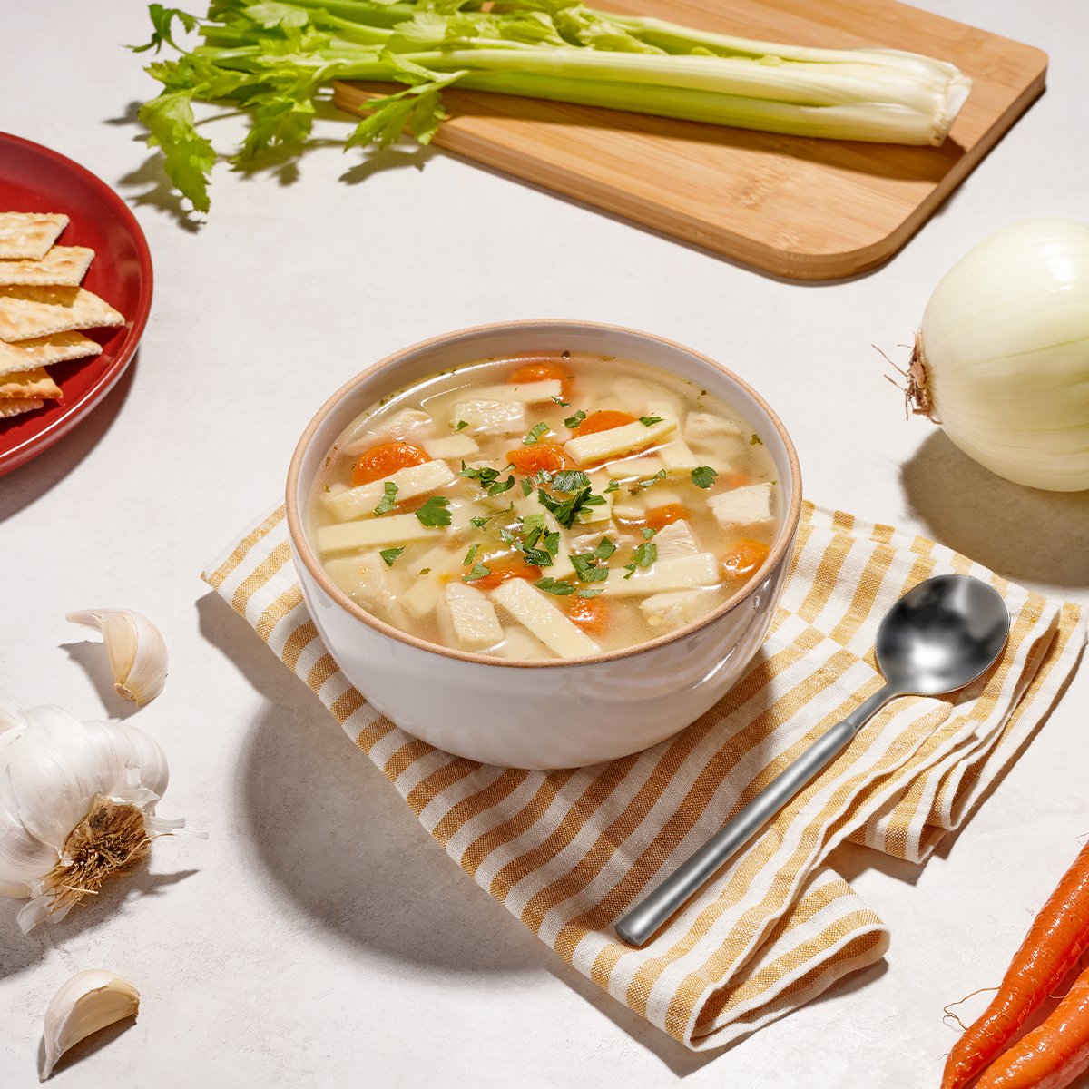 Mmmm just like Mom used to make. Whether you have a cold or it’s just cold outside, a bowl of Mama’s Chicken Noodle Soup will have you feeling good as new. Celebrate #NationalSoupMonth with 15% off soups and chilis with promo code SOUP15. bit.ly/41XCb0A