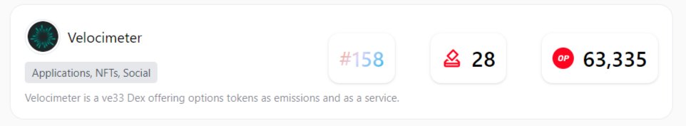 Good morning 🔴

On behalf of everyone involved with Velocimeter we would like to thank <a href="/Optimism/">Optimism</a> &amp; everyone involved with  <a href="/retropgf/">RetroPGF Community</a>.

This is our first time receiving funding.

We are deeply honored, thankful &amp; excited to continue building on <a href="/base/">Base</a> in 2024