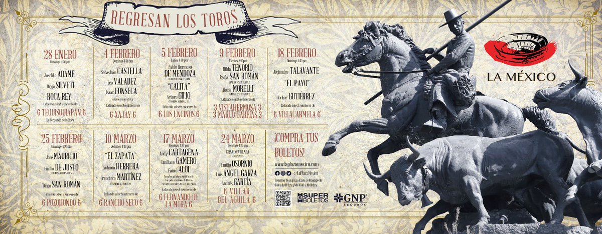 Beto_Murrieta's tweet photo. Todos los carteles del serial de reapertura de la Plaza México. https://t.co/2L014xeaEo