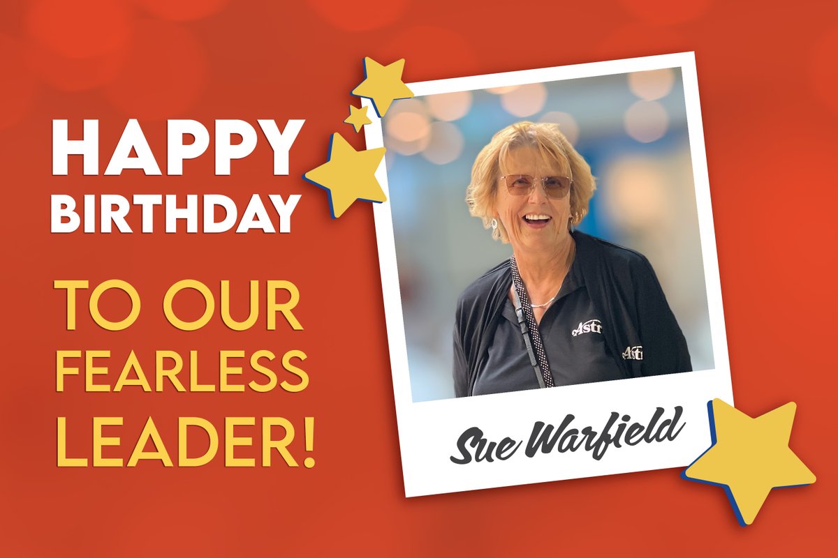 🎈Wishing the HAPPIEST OF BIRTHDAYS to the incomparable and inspirational Sue Warfield!!! 🎂

❤️ We thank you for being such an incredible leader, colleague, and friend! Here's to many more trips around the sun!☀️ #happybirthday #bestpresident #astratoy
