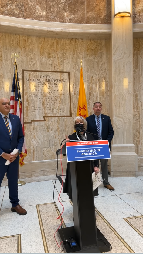 Governor Michelle Lujan-Grishim is wearing a mask today.  Said she has the flu and doesn't want anyone to catch it.