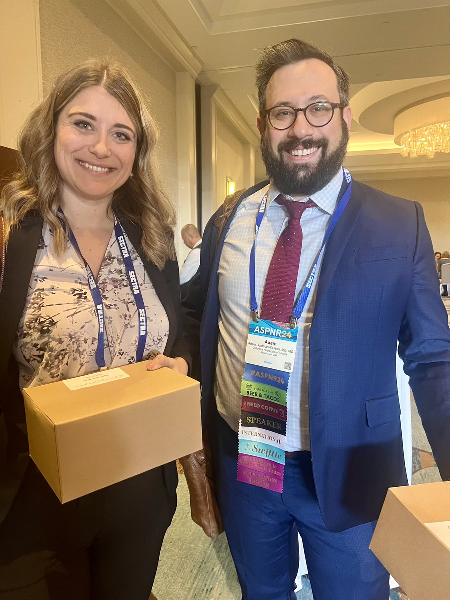 Winner for the most #ASPNR24 ribbons is <a href="/AdGoldmanYassen/">Adam Goldman-Yassen, MD, MS</a>! 👏🥇