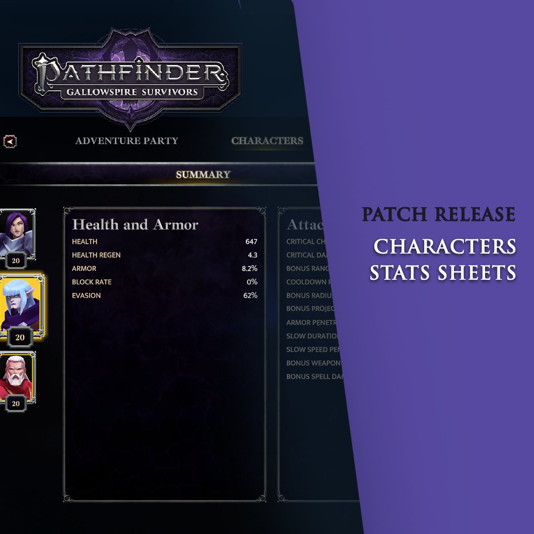 Greetings, Adventurers!
We are thrilled to present Patch 14, bringing a slew of exciting features and fixes to elevate your gaming experience, including a new Character Stat Sheet.

For more details, consult our patch notes: store.steampowered.com/news/app/23884…

#Pathfinder <a href="/paizo/">Paizo</a>