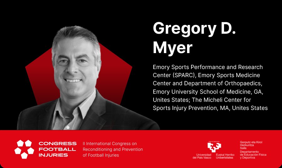 GREGORY D. MYER

<a href="/gregmyer11/">Greg Myer</a> will be one of our keynote speakers.

📚 Director of <a href="/Emory_SPARC/">Emory Sports Performance And Research Center</a> 
📰More than 350 medical papers
🔎Working on injury prevention and human performance neuroscience

REGISTER NOW
congressfootballinjury.com/registration