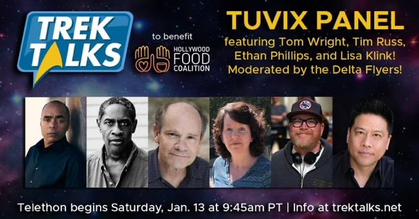 Don't miss the TUVIX PANEL on Trek Talks on Jan 13th. It will be amazing. Here is the link TrekTalks.net.  #TrekTalks #Trektivism