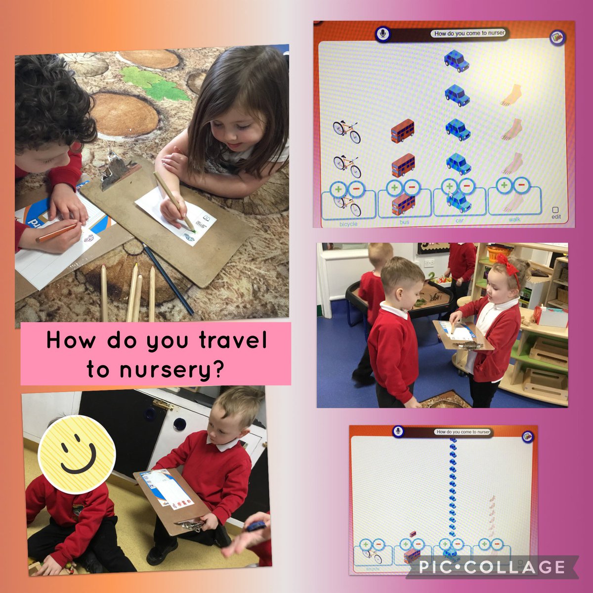 As part of our outdoor topic we have been looking at transport. We enjoyed talking about how we travel to nursery #learnervoice #markmakingcollections #myndallan #sawlun? @garntegprimary  @Miss_Mitchell20 @mrsnsafdar95