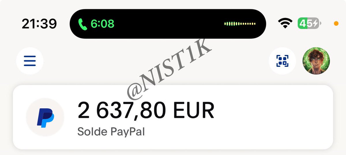 Nist1K's tweet image. 137,80€ PAYPAL A GAGNER 🏆 

RT + FOLLOW (active les notifications pour + de chances) 🍀

RÉSULTATS DANS 48 HEURES