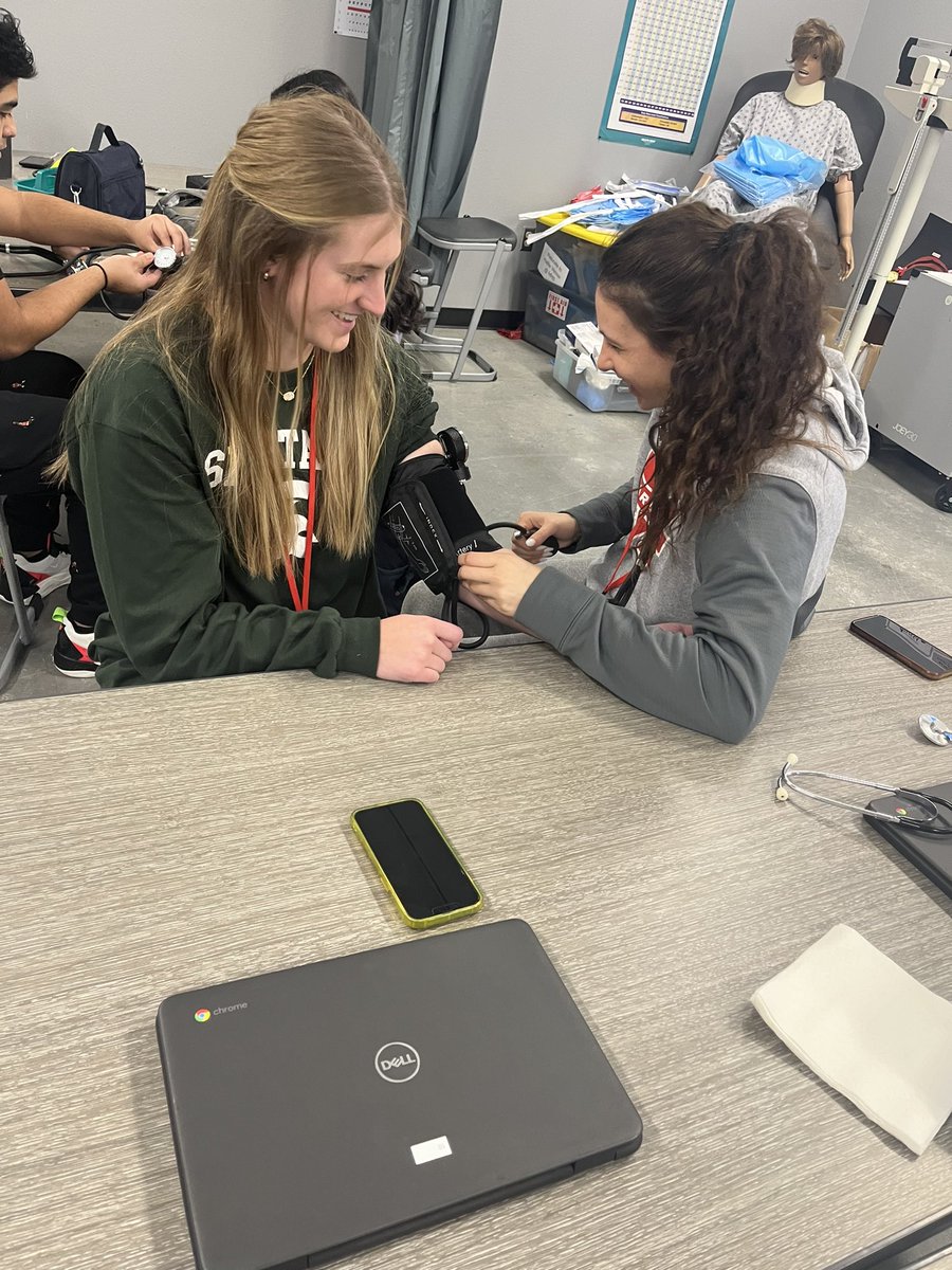 NurseVenner's tweet photo. It’s vital sign check off day!! #CardinalCTE #CardinalsRise #MelissaSchools https://t.co/wwdH3T1vvp