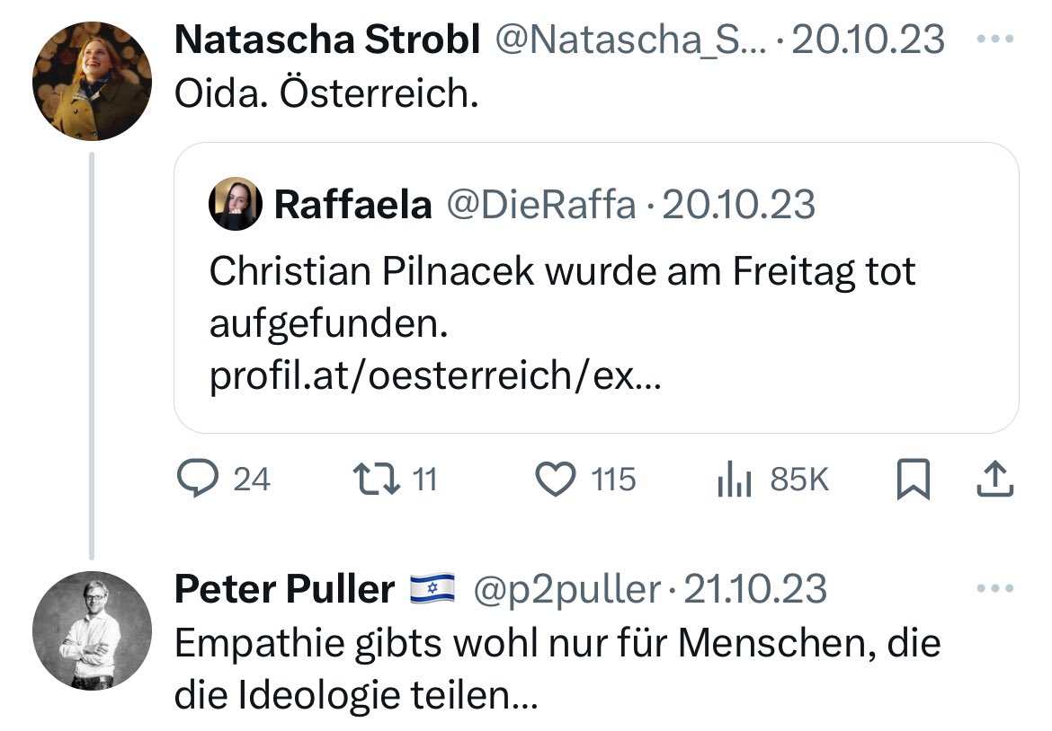 p2puller's tweet photo. Das reicht bei @Natascha_Strobl offensichtlich schon, um geblockt zu werden. Oida, um es mit ihren Worten zu sagen…. https://t.co/zLWgsnTzZ8