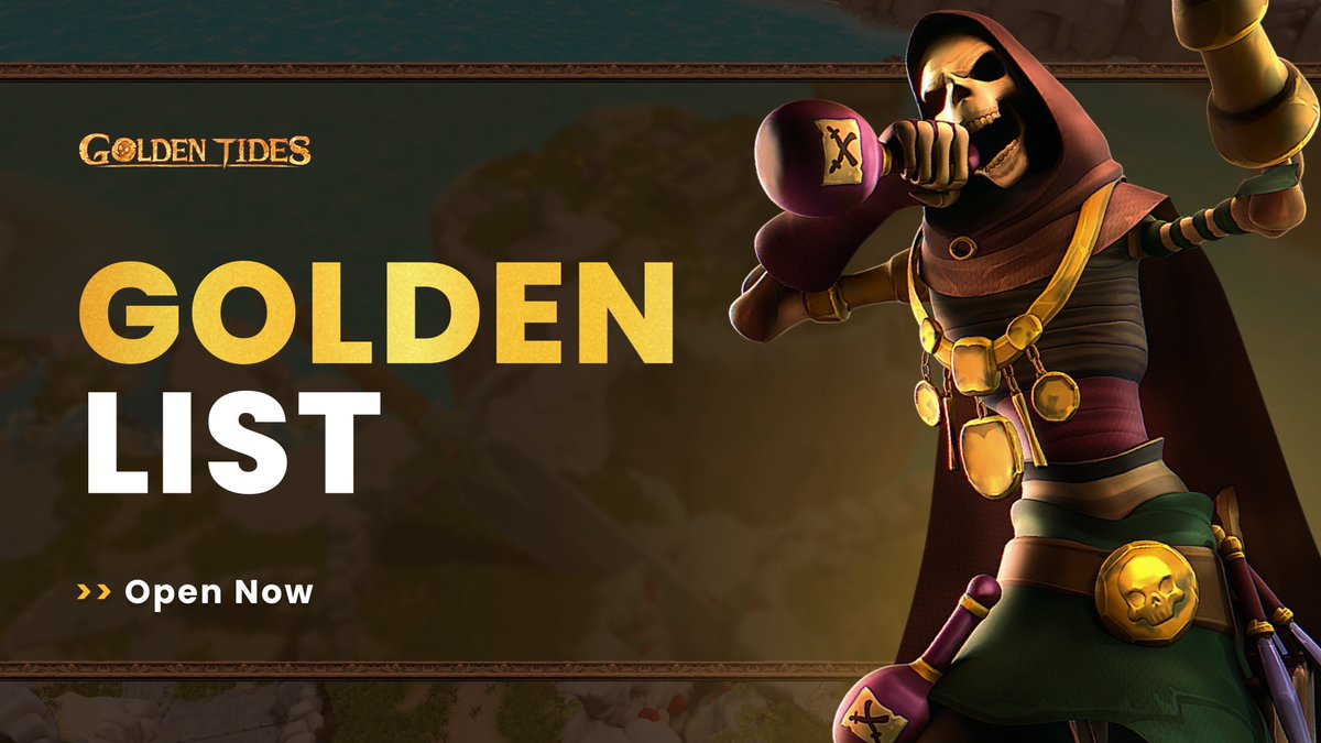 Avast me 'arties!

My <a href="/GIA_Agents/">Gaming Intelligence Agency</a> have infiltrated Golden Tides to giveaway 5 "Golden List" (WL) spots!

If ye be a loot gobblin' degen then you will love this pirate themed ADVENTURE MOBA!

TO WIN:
☠️ Follow me, <a href="/GoldenTides_gg/">Golden Tides</a> &amp; <a href="/GIA_Agents/">Gaming Intelligence Agency</a>
☠️ RT &amp; Like

Winner in 48hrs