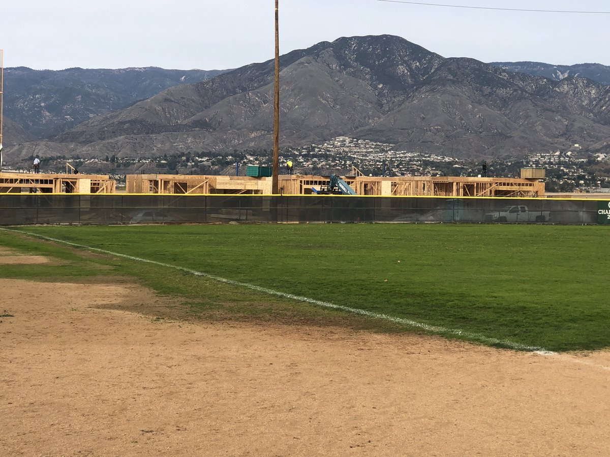 CVBHawkBaseball's tweet photo. Citrus Valley ⚾️ is getting a new background view over the left field fence. #OrangeGroves 🍊are gone and #Homes 🏠 are taking over. Hope the #Hawks will still #flyby #WErCV #TeamCV #PoundTheStone #Family #TheValley https://t.co/tDp5TORrUt