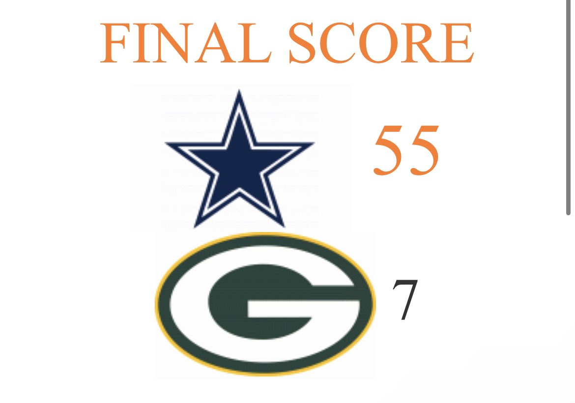 Simulated #GBvsDAL on a website