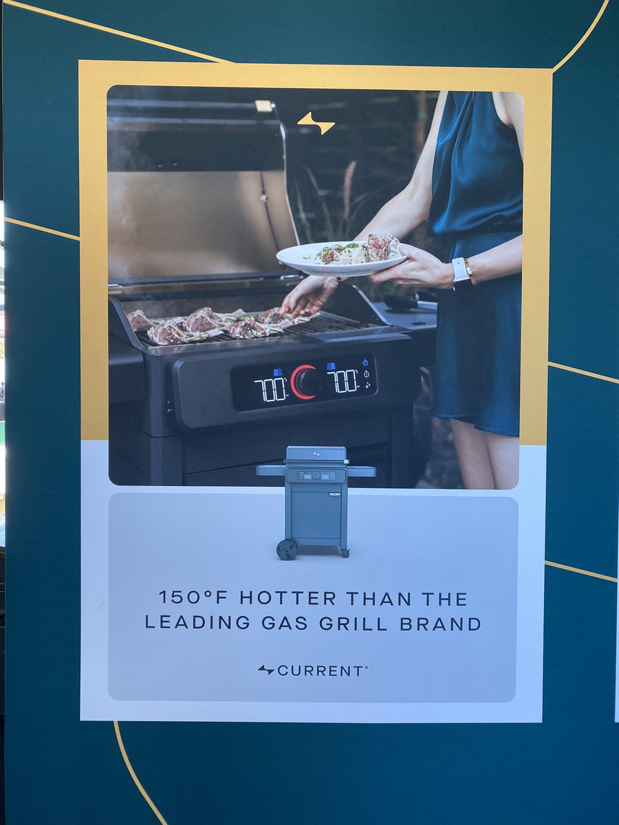 MarkRosch's tweet photo. @currentbackyard grills cook with 700° of controllable electrical power #700current #CES2024 https://t.co/s3kWDHLarh