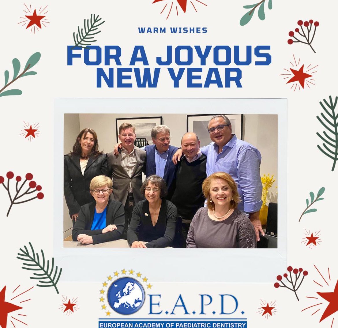 🎉✨ Wishing you a Joyous New Year on behalf of the President and the Board Members of the European Academy of Paediatric Dentistry! 🌟🦷 May the coming year bring endless smiles, good health, and dental wellness for all our esteemed members! 🎊