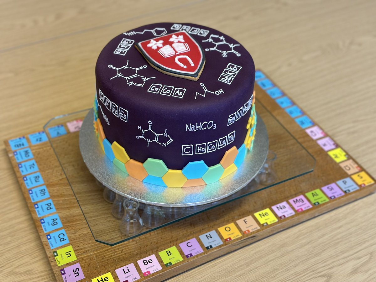 Dr Josh Smalley (@joshpsmalley) on Twitter photo A Chemistry Showstopper Cake.
Chocolate and coffee flavours.
Decorated with structures of caffeine (in coffee) and the likes of theobromine, butyric acid and phenylethylamine (all found in chocolate)!
For <a href="/NCanagarajah/">Nishan Canagarajah</a>’s visit to <a href="/Leicesterchem/">Leicester Chemistry</a>
<a href="/uniofleicester/">University of Leicester</a>
#chemtwitter A Chemistry Showstopper Cake.
Chocolate and coffee flavours.
Decorated with structures of caffeine (in coffee) and the likes of theobromine, butyric acid and phenylethylamine (all found in chocolate)!
For <a href="/NCanagarajah/">Nishan Canagarajah</a>’s visit to <a href="/Leicesterchem/">Leicester Chemistry</a>
<a href="/uniofleicester/">University of Leicester</a>
#chemtwitter