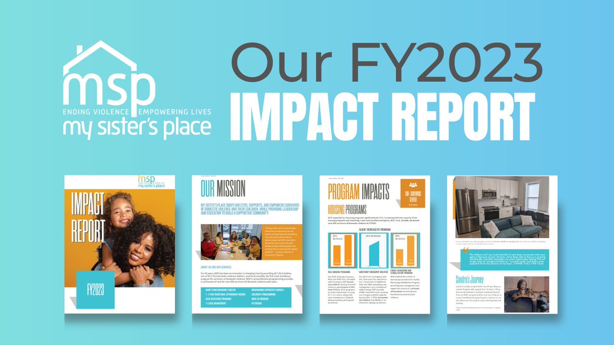 🌟 Thrilled to share our FY2023 Impact Report! Thanks to YOUR support, we've reached 500+ survivors of domestic violence. Explore the Impact Report: mysistersplacedc.org/impact-transpa…