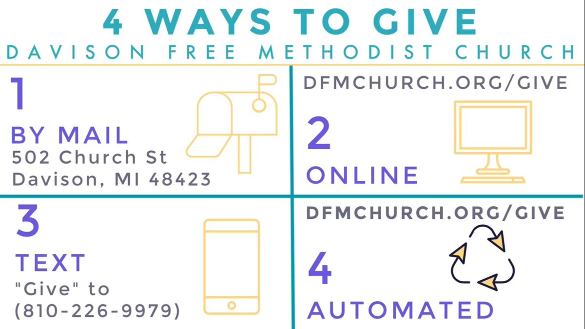If you are looking for ways to give and invest in the ministry of DFMC here are a few ways you can do that! The link below will take you to our online giving option: buff.ly/3XzAkLB