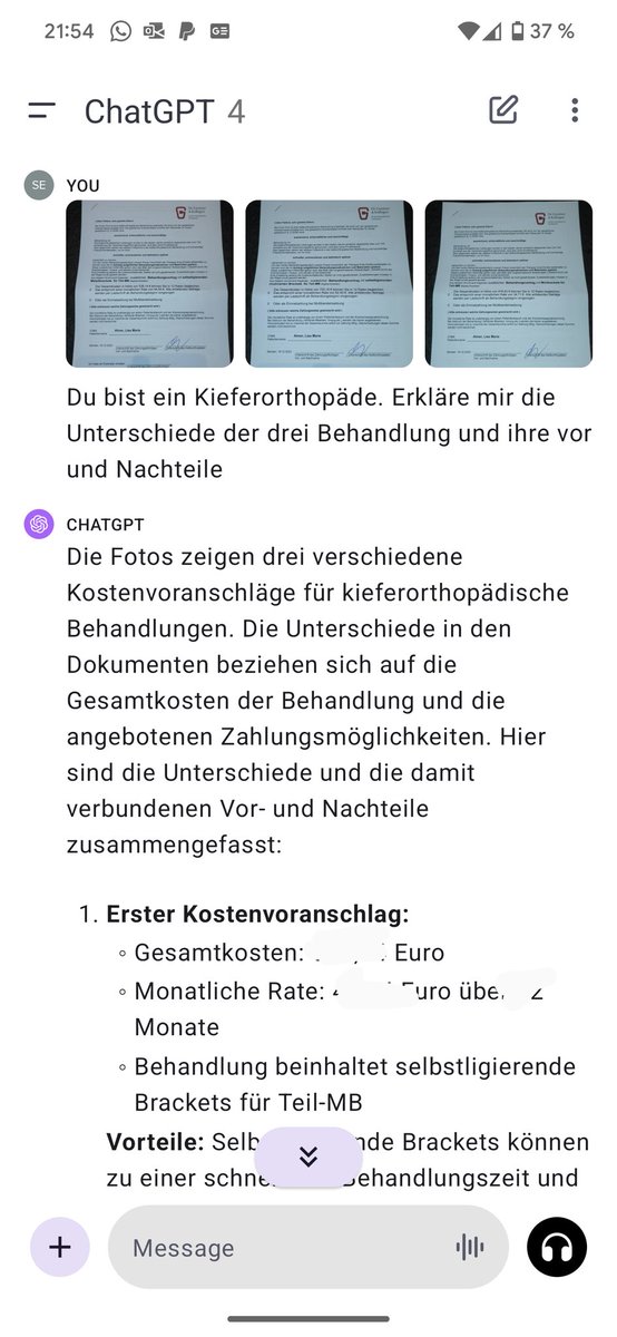 Hey Kieferorthopäden und Ärzte. Warum bekomm ich von euch 3 Varianten zur Behandlung und versteh kein Wort und muss mir dann von ner KI erklären lassen, was die Unterschiede sind?!?

Was isn da das Problem, das so draufzuschreiben, dass der Patient (= KUNDE) das auch versteht?!?