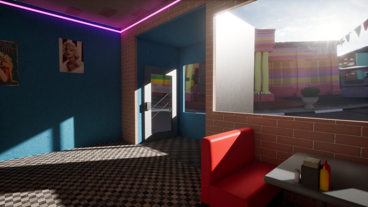 Emerionne's tweet photo. 𝟓𝟎'𝐬 𝐃𝐢𝐧𝐞𝐫 🍔

Ma 1ère  modélisation de A à Z 
De la recherche, à la modé en passant par la texture.
Modélisé sur 3DS Max et importé sur Unreal Engine.
Il n'est pas parfait loin de là, les textures ont besoin d'être retravaillées, mais franchement, j'en suis assez fière- https://t.co/cLJojA3dAB