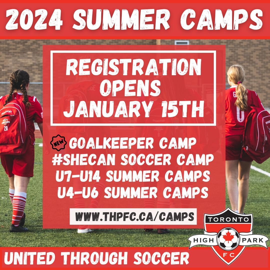 Summer Camps Registration launches on January 15th! 📆 Mark your calendars and join us for a season filled with adventure, friendships, and memories that will last a lifetime. ☀️ We're back with our camp favorites and new this summer- Goalkeeper Camp! thpfc.ca/camps/
